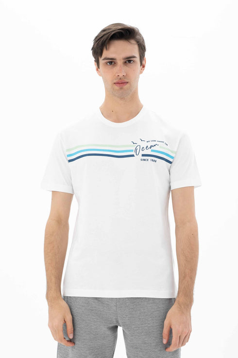 T-Shirt Round Neck With Chest Print